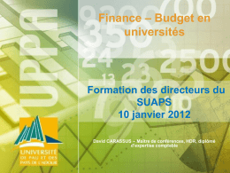 Finance &ndash; Budget