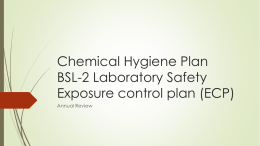 Chemical Hygiene Plan Exposure control plan