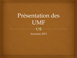 Présentation des UMF