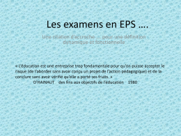 Les examens en EPS *.