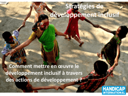 Stratégies de développement inclusif