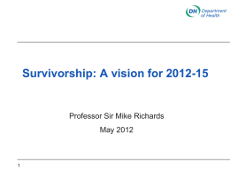 A vision for 2012-15 - National Cancer Survivorship Initiative