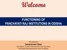 Functioning PRIs in Odisha