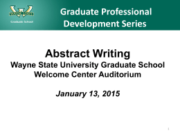 PPT Presentation - Graduate School