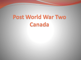 Post World War Two Canada