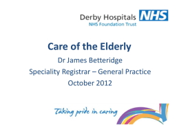 Care of the Elderly - Derby GP Specialty Training Programme