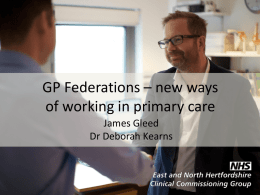 GP federations - a new way of working