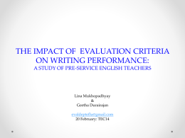 the impact of using evaluation criteria on writing