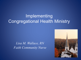 Developing a Congregational Health Ministry