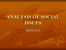 ANALYSIS OF SOCIAL ISSUES - CBCP-BEC