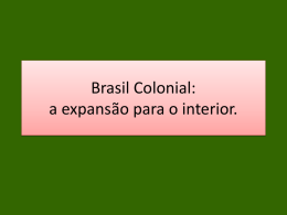 7º ano Brasil Colônia a expansão para o interior