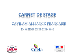 Carnet de stage Cavilam du 22 mars au 03 avril 2013