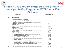 Guidelines and Standard Procedure in the