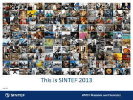 SINTEF Materials and Chemistry
