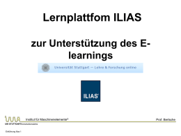 ILIAS Einführung - Übungsanmeldung