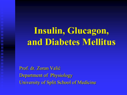 Insulin, Glucagon, and Diabetes Mellitus
