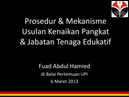 PENEGASAN PROSEDUR & MEKANISME - Adman Fuad