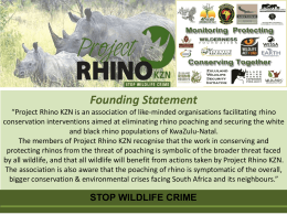 Project Rhino KZN at a glance