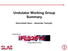 Summary on Undulator Working Group