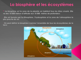 La biosphère et les écosystèmes