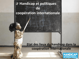 Handicap et politiques de coopération internationale