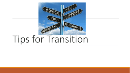 power point with tips for transitioning students.