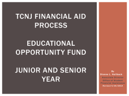 TCNJ Financial Aid Process - Educational Opportunity Fund