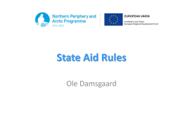 State Aid Rules - Northern Periphery Programme
