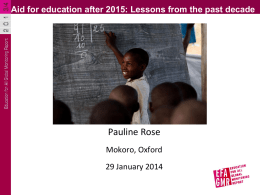Aid for education after 2015: Lessons from the past decade