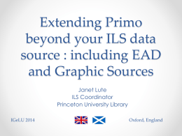 Expanding Primo beyond your ILS data source including