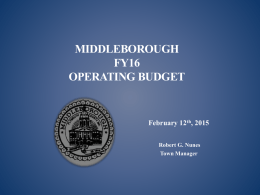 Middleborough FY16 Operating Budget