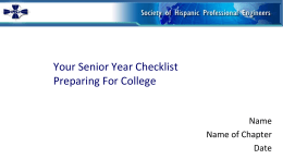 Graduation Checklist - PPT for presenters