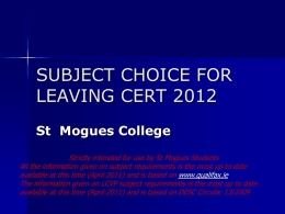 Mogues LC Subject Choice 2013 - Cavan and Monaghan Education