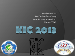 KIC 2013 - SMAK Kolese Santo Yusup Malang