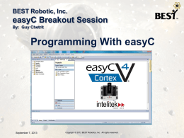 2013 easyC Training Powerpoint