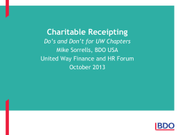 The Basic Non-Cash Donation - United Way Conferences Site
