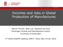 Competing in Global Value Chains Implications for Jobs and Income