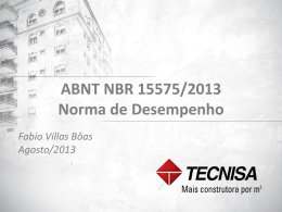 ABNT NBR 15575/2013 Norma de Desempenho - SindusCon-SP