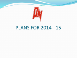 pnsc plans for 2014 &ndash; 15
