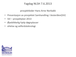 Presentasjon fagdag Hans Arne Nordbakk 7 6 13