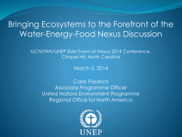 Bringing ecosystems to the forefront of the Nexus discussions