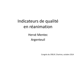 Hervé MENTEC – Indicateurs de qualité en réanimation