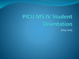 PICU Resident Orientation