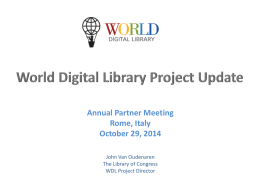 John Van Oudenaren - World Digital Library Project Site