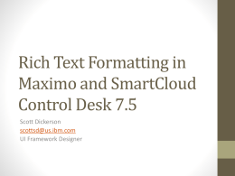 Rich Text Formatting in Maximo 75
