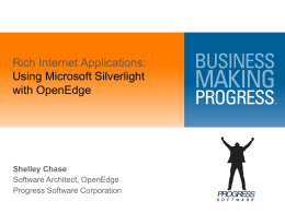 Getting Started with Silverlight and OpenEdge