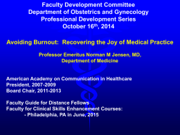 Burnout - UW Obstetrics and Gynecology
