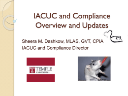 IACUC and Compliance Updates