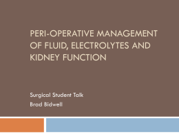 Perioperative Management 1: fluid balance