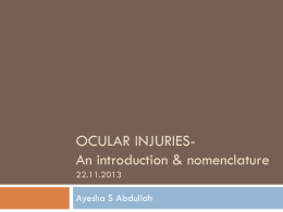 Ocular injuries-nomenclature